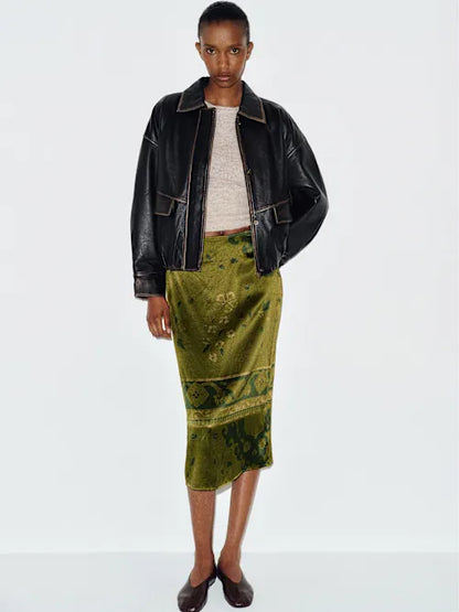 Helen Low Waist Silk Midi Skirt